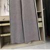 Autumn 2025 Women's High-Waist Wide-Leg Herringbone Knit Wool Pants – Loose, Floor-Length, Casual Outerwear