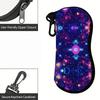 2D-Neon Mandala Pattern Protective Sunglasses Case, Abstract Glowing Floral Eyeglasses Storage Pouch, Portable Zipper Eyewear Organizer for Travel