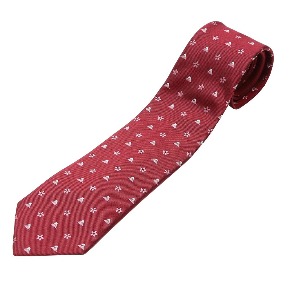 Necktie Hokusai Necktie for Men Blade Width Length 142cm [Fortuna Tokyo] 18. Nishijin-ori FT-T18 Red, 7cm,