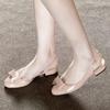 French Gentle Round Head One-word Buckle with Sandals Women's Outer Wear 2025 Summer New Bow Bag Head Empty Single Shoes