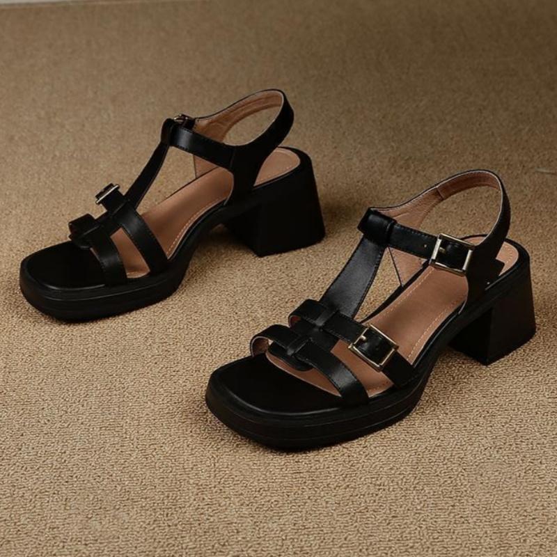 Fashion sandalias de mujer Women's Slippers Outdoor Heel Summer Soft Fabric High Heels Roman Fashion Women's Shoes Luxury Sandals