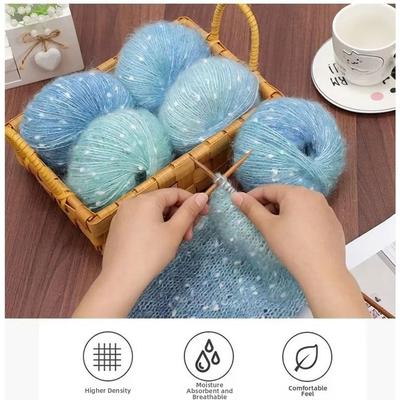 50g Fur Yarn Colorful Fluffy Knitting Yarn DIY Super Soft Mohair Yarn for Making Sweaters Shawls Blankets Handicrafts
