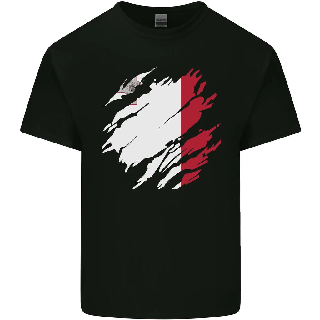 Torn Malta Flag Maltese Day Football Kids T-Shirt Childrens