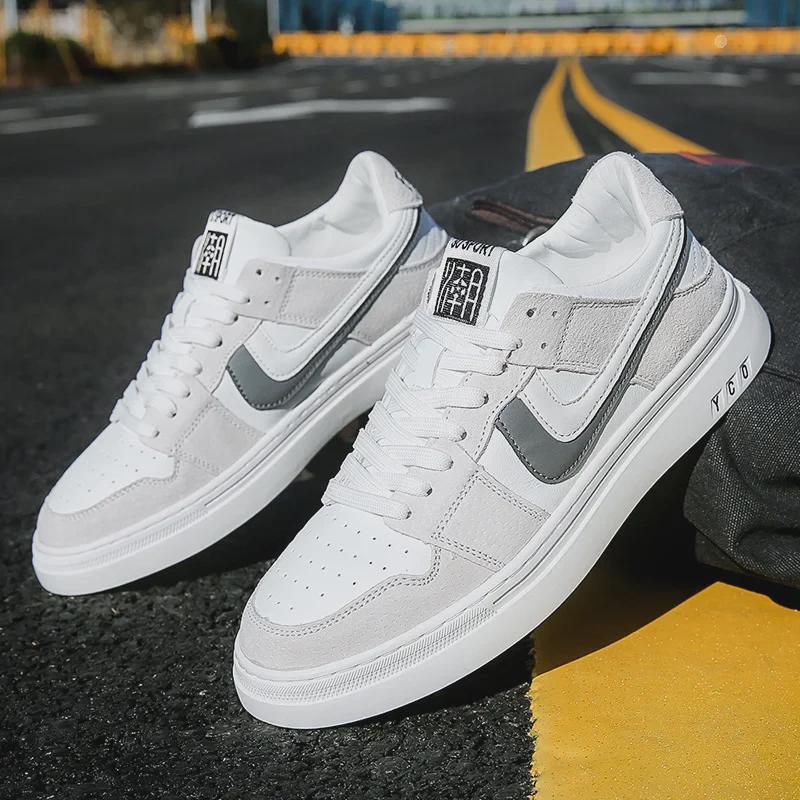 2024 Men's Low-Top White Sneakers: Fashionable, Versatile, and Breathable for Spring/Summer