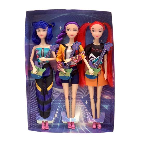 

3Pcs K-pop Fashion Doll with 9 Movable Joints Dynamic Pose Doll Collectible Action Figure with Unique Style C