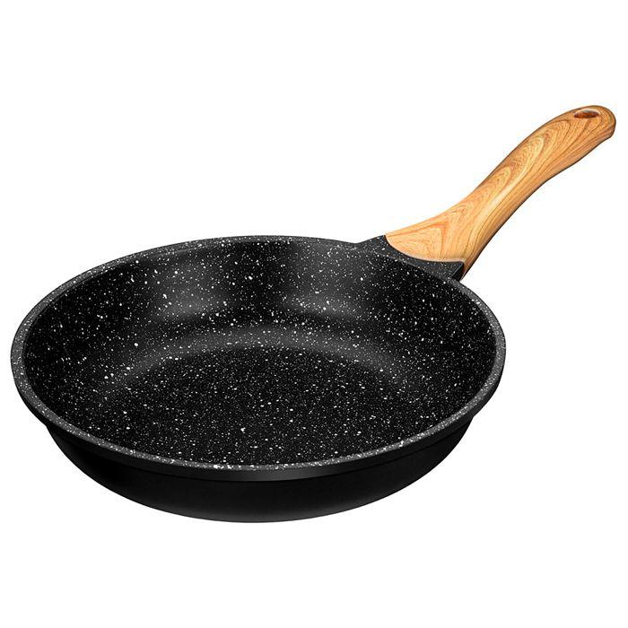 Poêle À Frire, Fonte D'aluminium 24 Cm, Poignée En Bois, Antiadhésive, Induction Smile MPC-24/10/01 Noir 03737