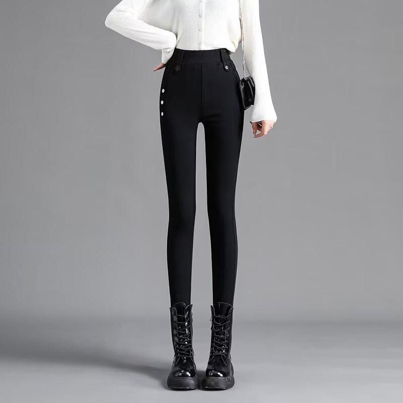 Women s Plus Size Elastic Waist Velvet Pencil Pants 30