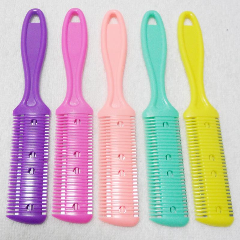 

Stainless Steel Double-Sided Thinning Razor Comb for Hair Light Pink