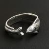 Simple Vintage Adjustable Ring Zinc Zinc Alloy Retro Open Ring Niche Fish Shaped Ring  Unisex