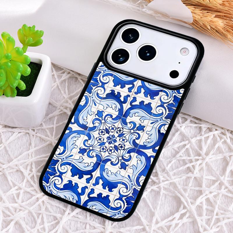 Blue And White Porcelain Soft Phone Case for iPhone 17 Air 16 15 11 12 14 13 Pro Max Shockproof Cover