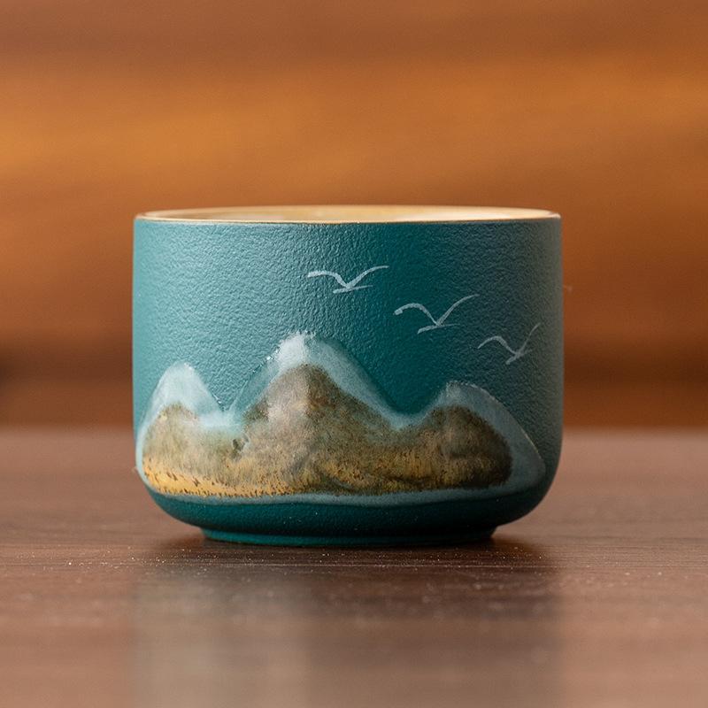 Yuanshan Chinese-style Simple Ceramic Master Cup Tea Single Cup Teacup Tea Set Souvenir High-end Business Gifts