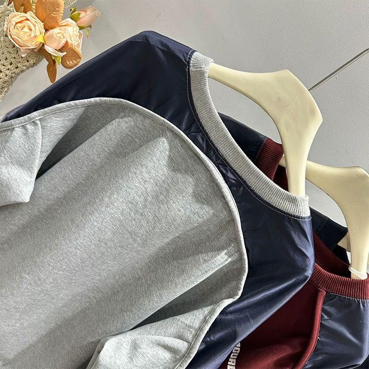 Felpa da Donna Cotone Oversize Larga Girocollo Casual Pullover Manica Lunga Felpa Invernale Top