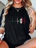 Mexican Pride T-Shirt Heart Of Mexico, Mexican Flag, Heartbeat, Electrocardiogram, Pulse