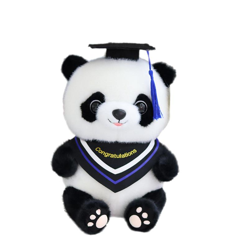 Charming Graduation Panda Plush Toy Adorable Stuffed Animal With Customizable Logo