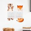 Cartoon Watercolor Bear Fox Switch Plate Sticker Living Room Entryway Decor