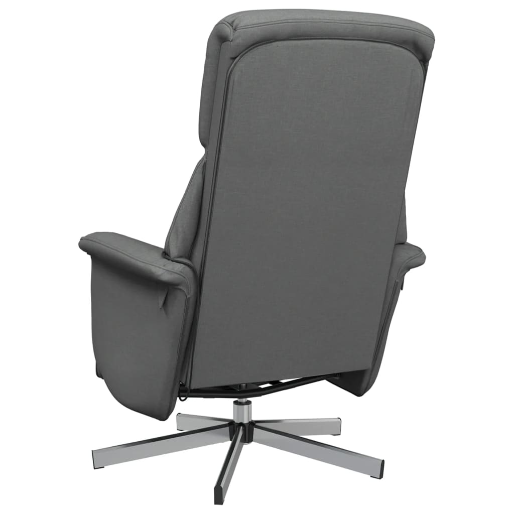 Vidaxl Recliner Armchair with Footrest, Dark Gray, Fabric