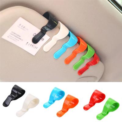 2Pcs Universal Auto Car Vehicle Parking Visor Sunglasses Glasses Card Pen Holder Ticket Permit Holder Clip Fastener Sticker