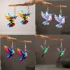 Acrylic Hummingbird Earrings 2D Bird Shape Earrings for Women Girls Ear Charms Spring Summer Drop Dangle Jewelry Gifts Accessory