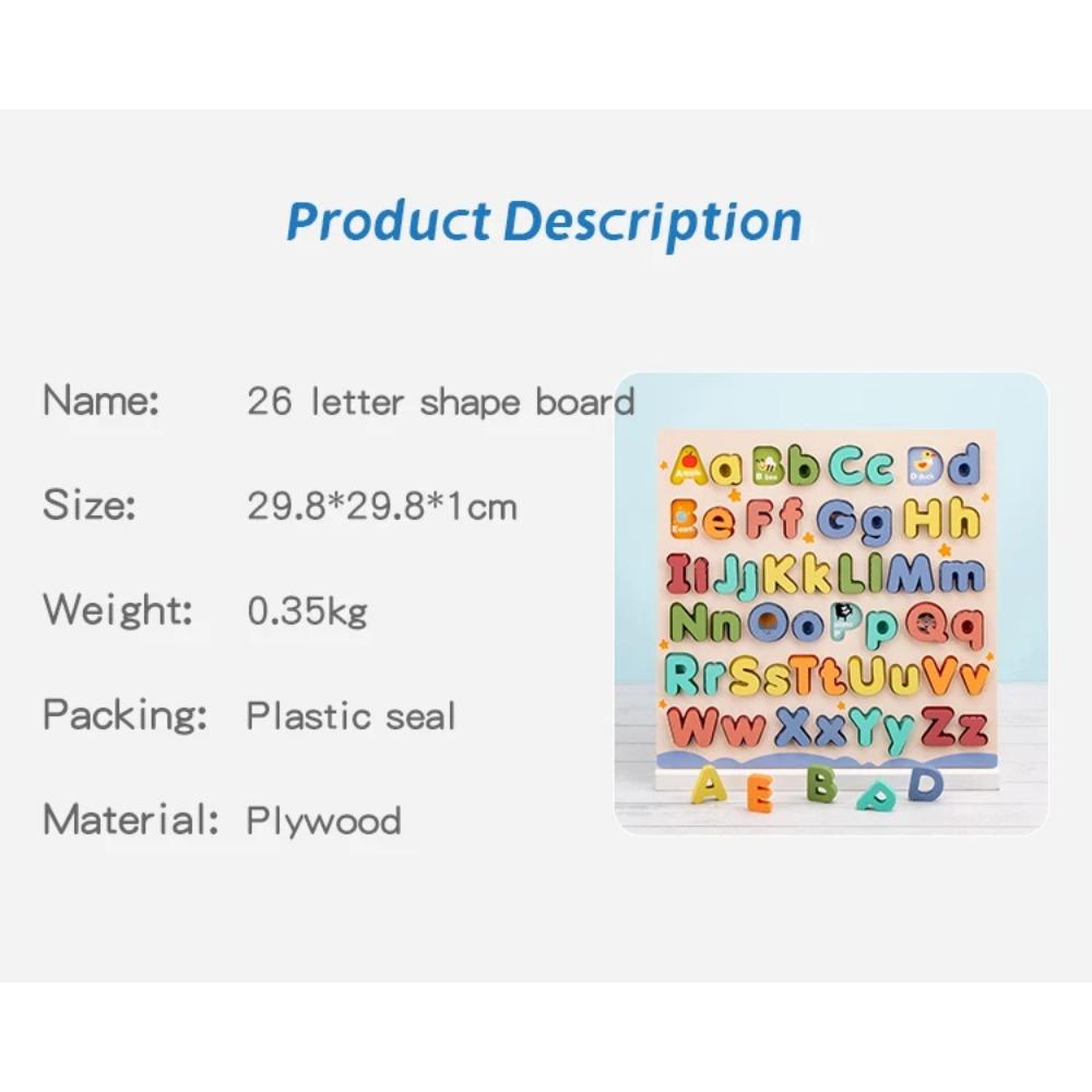 Dřevěné Vzdělávací Abc Puzzle Velká a Malá Písmena pro Dárky k Narozeninám Chlapci Dívky Rodinná Hra Děti Předškoláci