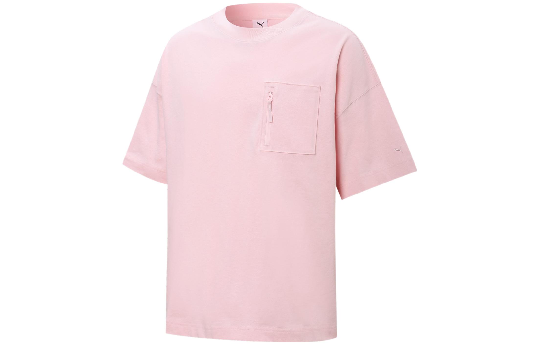 PUMA MMQ T Shirts Unisex Pink Crew Neck Moderate Straight Fit 534670-16 M