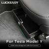 Armrest Rear Storage Box Console Under Seat Organizer Drawer Holder for Tesla Model Y Interior Modification Car Accessories Case