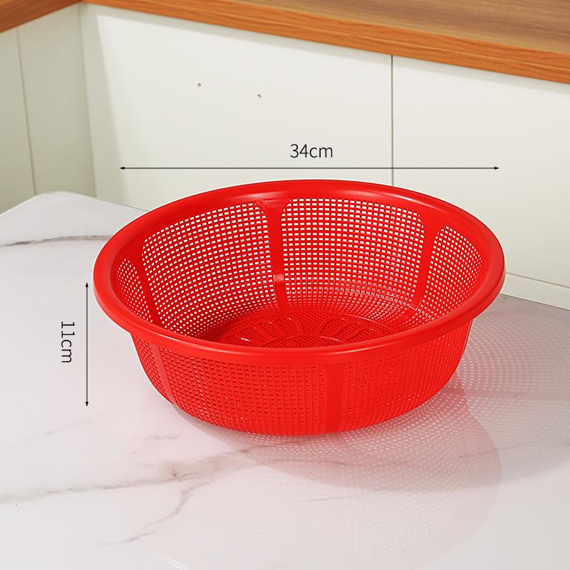 Large Size Plastic Drain Basket Kitchen Vegetable Washing Basket Hollow Out Fruit Basket Round Sieve Rice Cleaning Basket