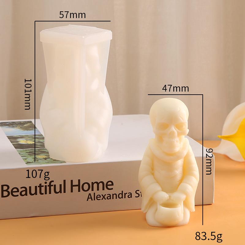 

Креативный 3D Череп Совы Зомби Призрак Гипсовый Орнамент Форма для Ароматической Свечи Skull белый