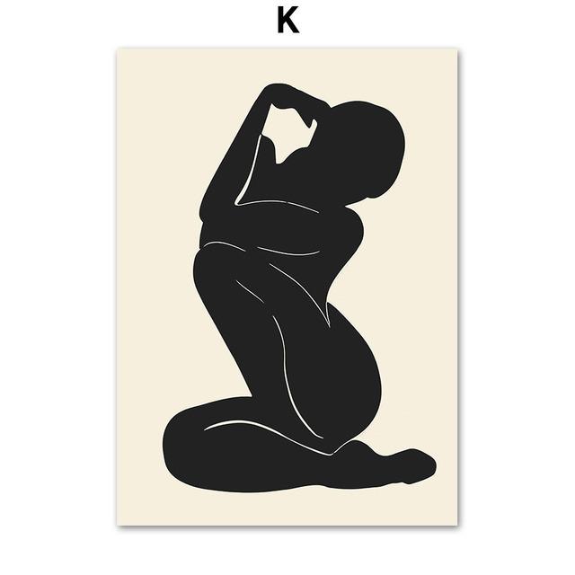 Abstract Matisse Lines Girl Coral Shapes Wall Art Canvas Painting Nordic Posters And Prints Wall Pictures For Living Room Decor