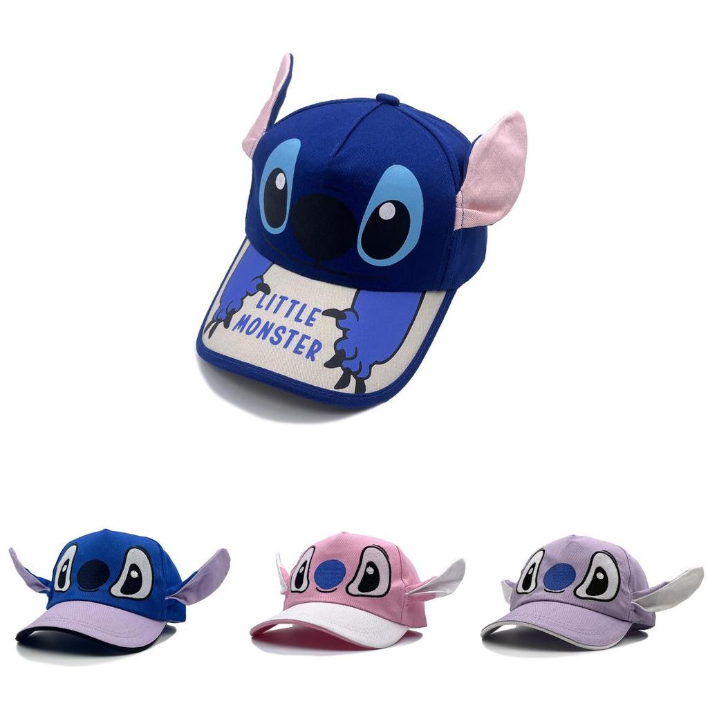 Stitch Kids Baseball Cap With Embroidered Ears For Sun Protection And Breathability