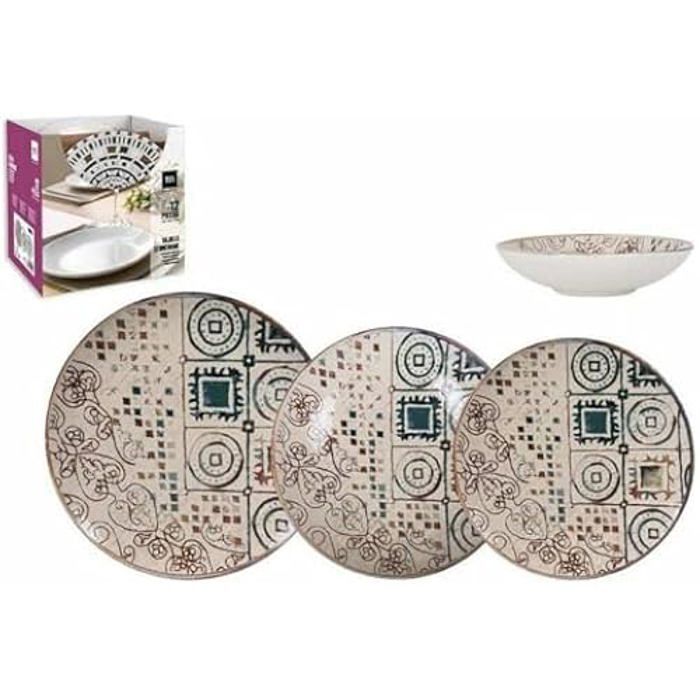 Service de table Inde Creta Porcelaine (2 unités) - Multicolore - 26 x 21 x 27 cm