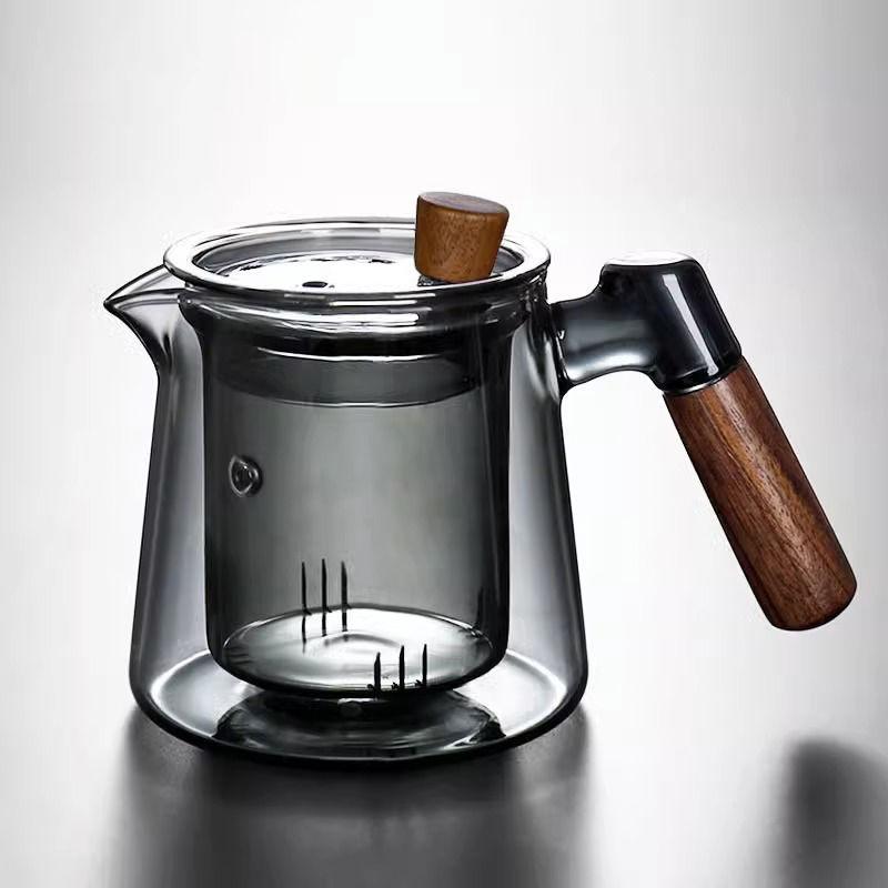 Side teapot glass tea maker electric clay oven high temperature brewing teapot wood single pot filter kung fu tea set