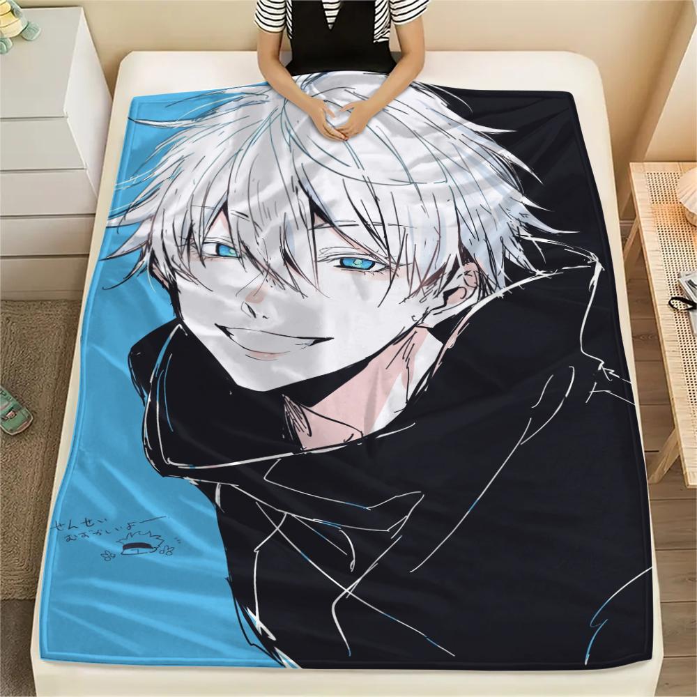 

1Pc Jujutsu Kaisen Print Flannel Blanket, High quality Comfortable for All Seasons, Home Decor, Warmth and Comfort, Perfect for Christmas Gifts 80cm x 120cm