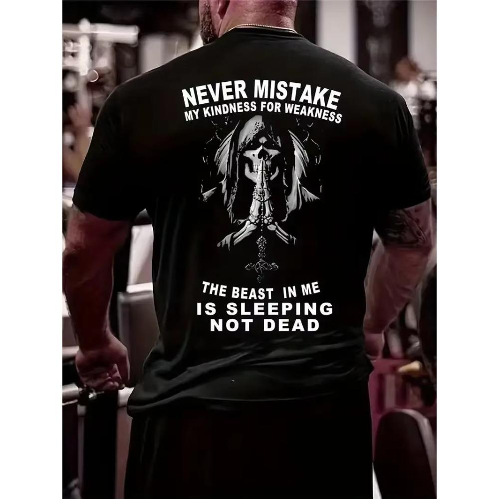 PLUS SIZE "I HATE BEING SEXY" Letter Print Men's Crew Neck Short Sleeve Daily Quick Drying Comfort T-Shirt Workout and Resort