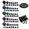 Polyhedral Dice Set, Game Dice Set Acrylic 15Pcs D4-D100 with Bag for DND Role Playing Game