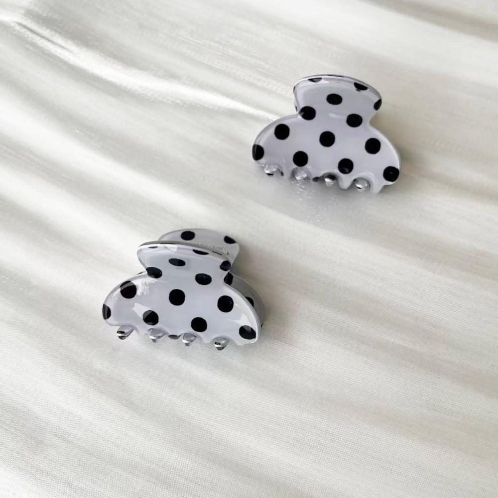 Cute Mini Hair Clips Non-Slip Acrylic Hair Clamps Sweet Polka Dot Hair Claw Daily Hairstyles