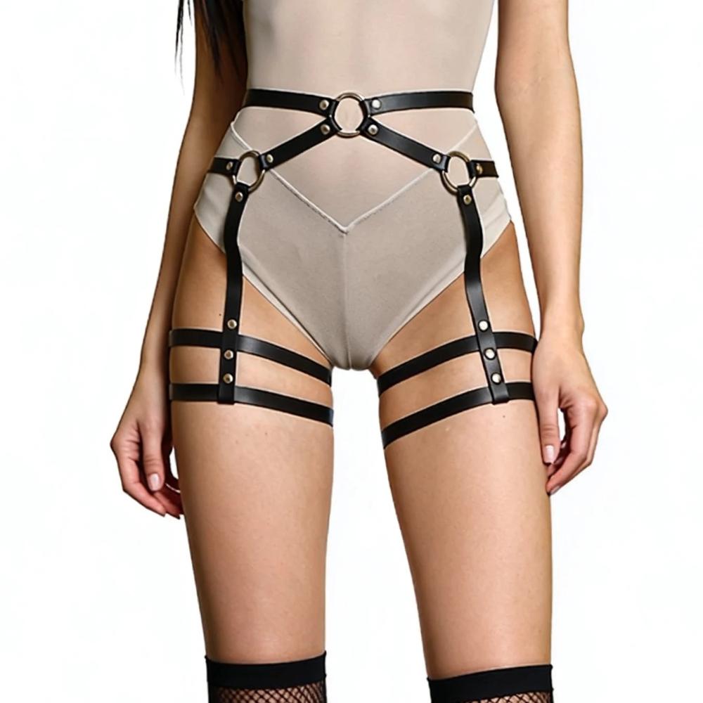 Women Adjustable Body Harness Pu Leather Street Style Harness Belts Suitable For Holiday Parties And Casual Out