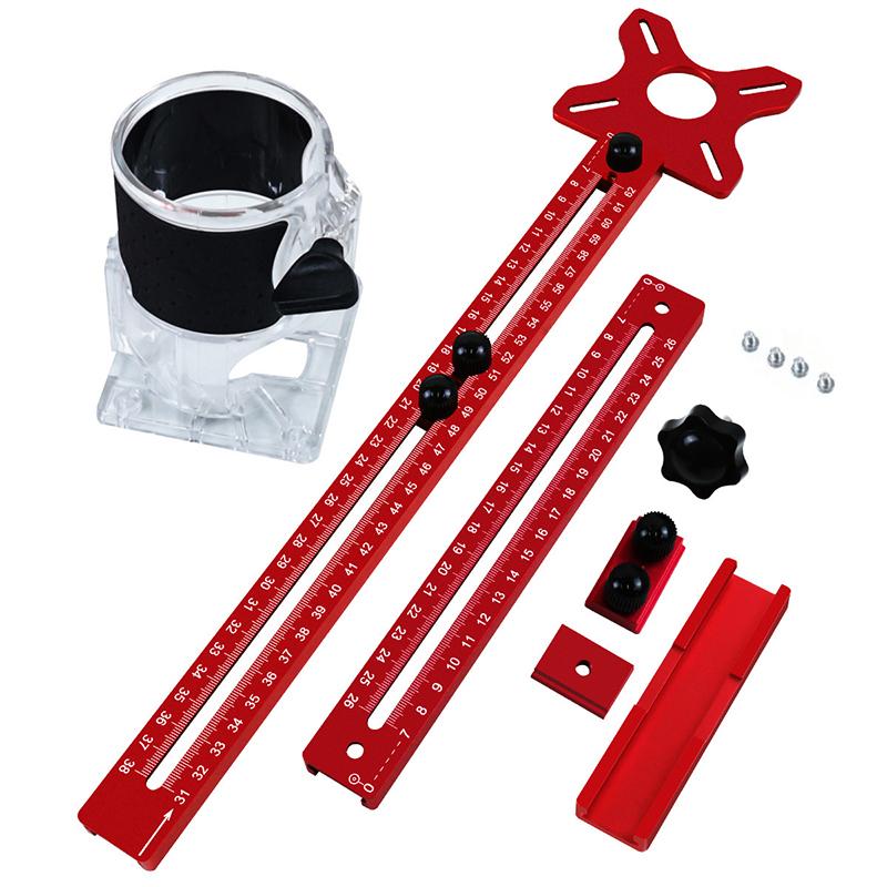 Extended 3 In 1 Router Milling Groove Bracket 9-61cm Radius Router Circle Cutting Jig Aluminum Cabinet Hardware Jig for Woodwork