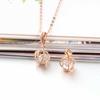 Purple Gold Inlaid Zircon Crown Pendant Light Luxury Plated Rose Gold Color Gold Necklace