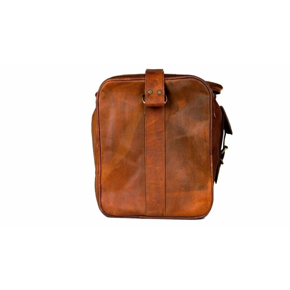 Herren 25" Reisetasche Echtes Vintage-Leder Reisetasche Braun Wochenende Sport Fitnessstudio Tasche