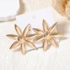European and American Simple Fashion Retro Cold Wind Metal Texture Flower Sunflower Exaggerated Versatile Stud Earrings Women's Models