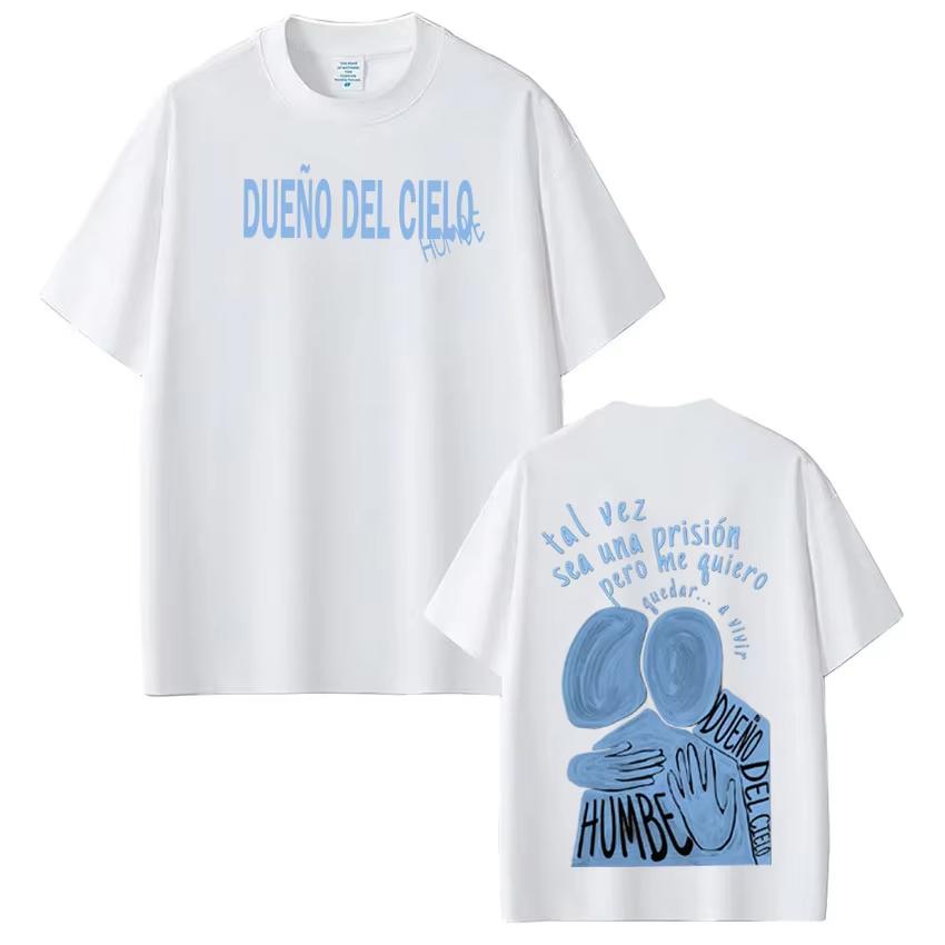 Dueno Del Cielo Tour 2026 Singer Humbe Print Tees Men Women Fashion T Shirt Summer Cotton High Quality Fashion Casual Tshirts