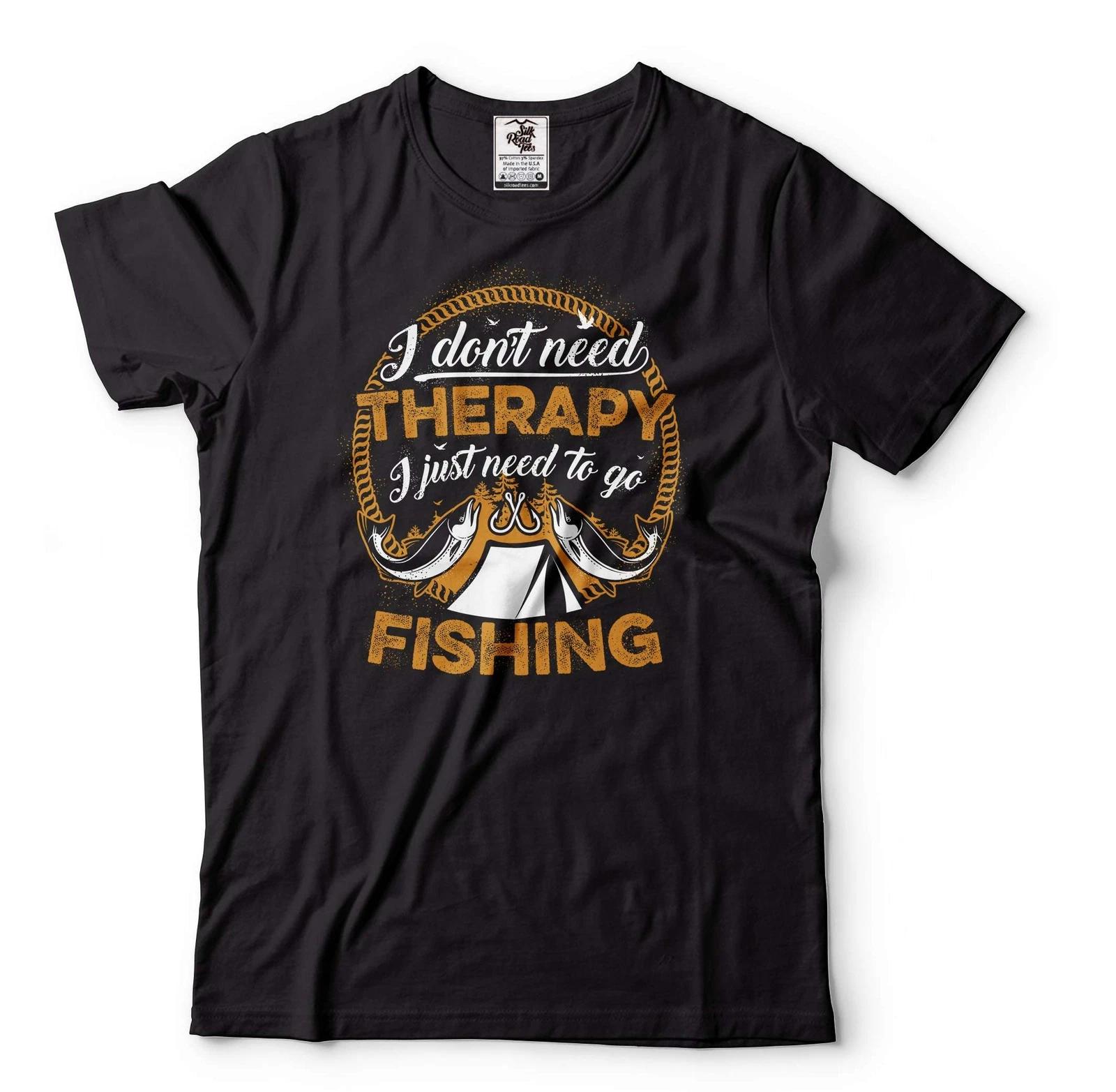 Fishing Therapy Shirt Funny Fishing Tee Fishing Gifts Fathers Day Fishing Shirt S