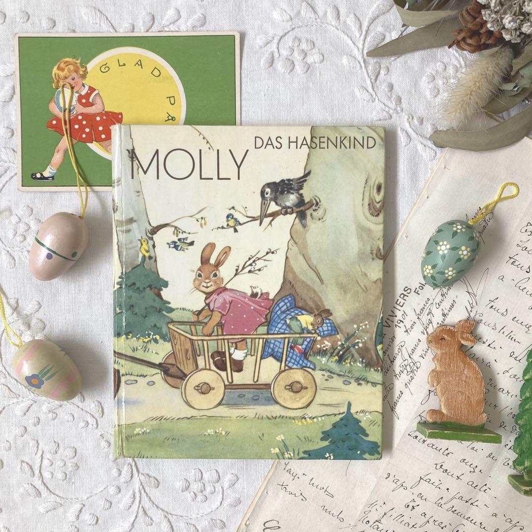

[USED] L799 German old book, published in 1964, a picture book about the little rabbit Molly