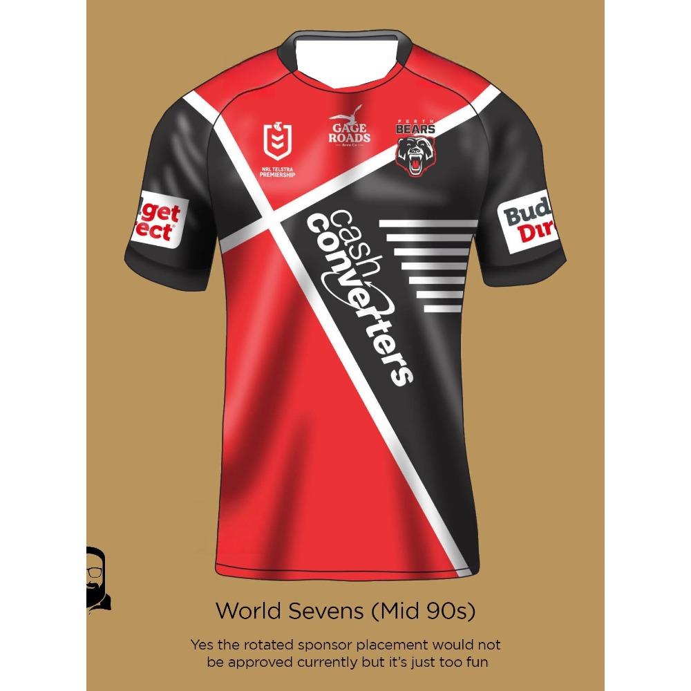 2026 Neues Perth Bears Heritage Rugby-Trikot für Herren Ist Oversize und Locker, Geeignet für den täglichen Gebrauch und Trainingskleidung 3XL