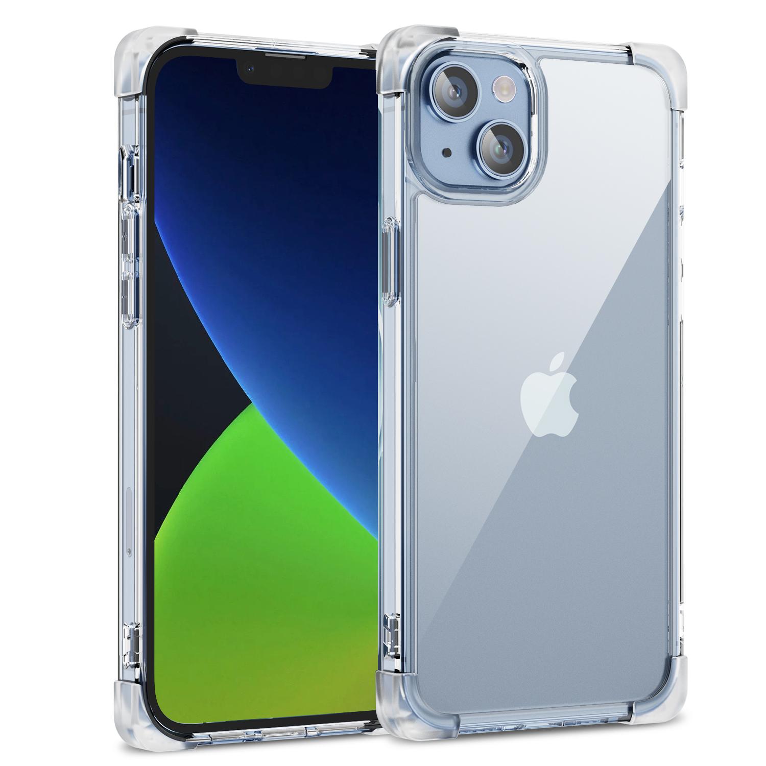 

For iPhone 13 6.1 inch Drop-proof Back Cover TPU+Acrylic Four Corner Matte Phone Case Transparent