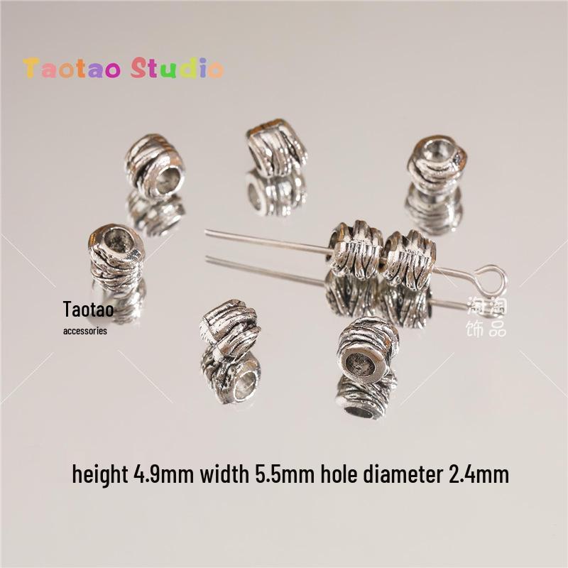 Tibetan Antique Silver Flower Spacer Beads Pendant for DIY Jewelry