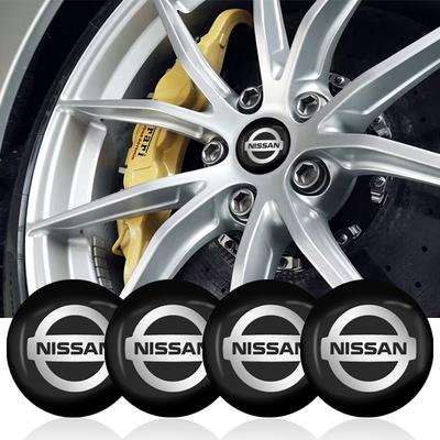 4 Stück 56mm Auto Radnabenkappe Felgenabdeckung Emblem Aufkleber für Nissan Nismo Tiida Teana Skyline Juke X-trail Almera Qashqai
