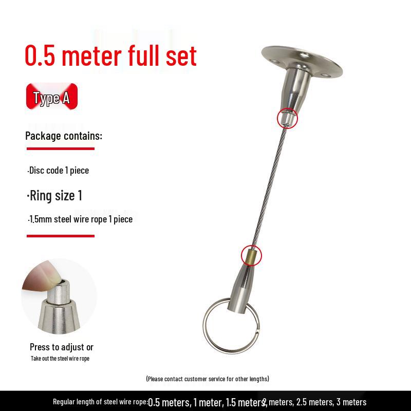Steel Wire Rope Self-Locking Adjustable Ceiling Picture & Sign Hanger