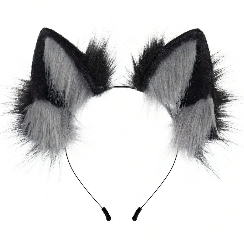 Furry Cat Wolf Fox Ears Headband Halloween Headwear Cosplay Costume Party, Rave