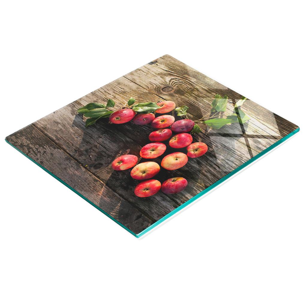 Decorative Glass Kitchen Board for Chopping Apples On the Table 60x52 Cm
